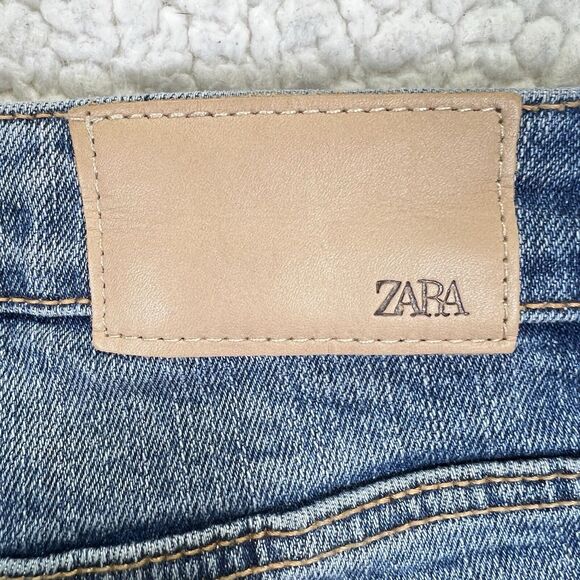 Zara Jeans Women’s Size 2 (Actual 26x28) Blue Skinny Mid Rise Distressed - Picture 5 of 10